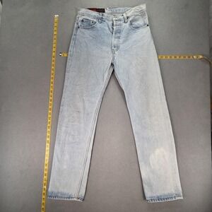 VTG Levis 501 Jeans Mens Blue Light Wash Straight Button Fly Made USA Fits 29x30